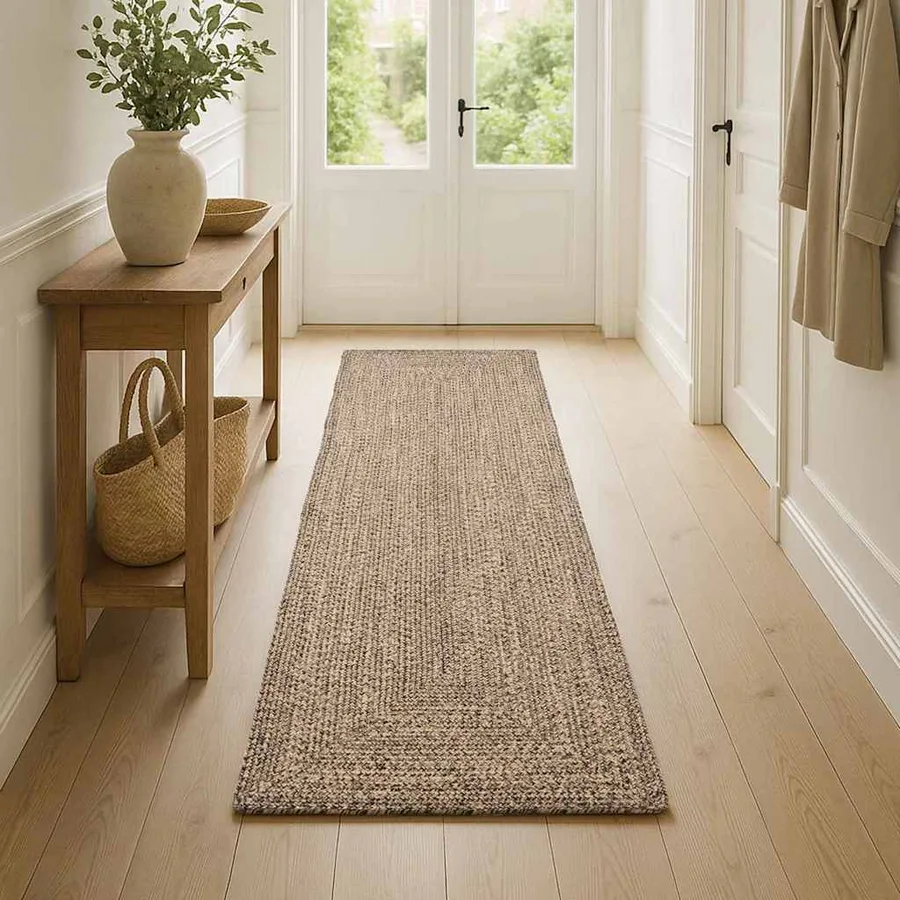 Tapis de surface Naturel et noir 60 x 400 cm Jute - 2