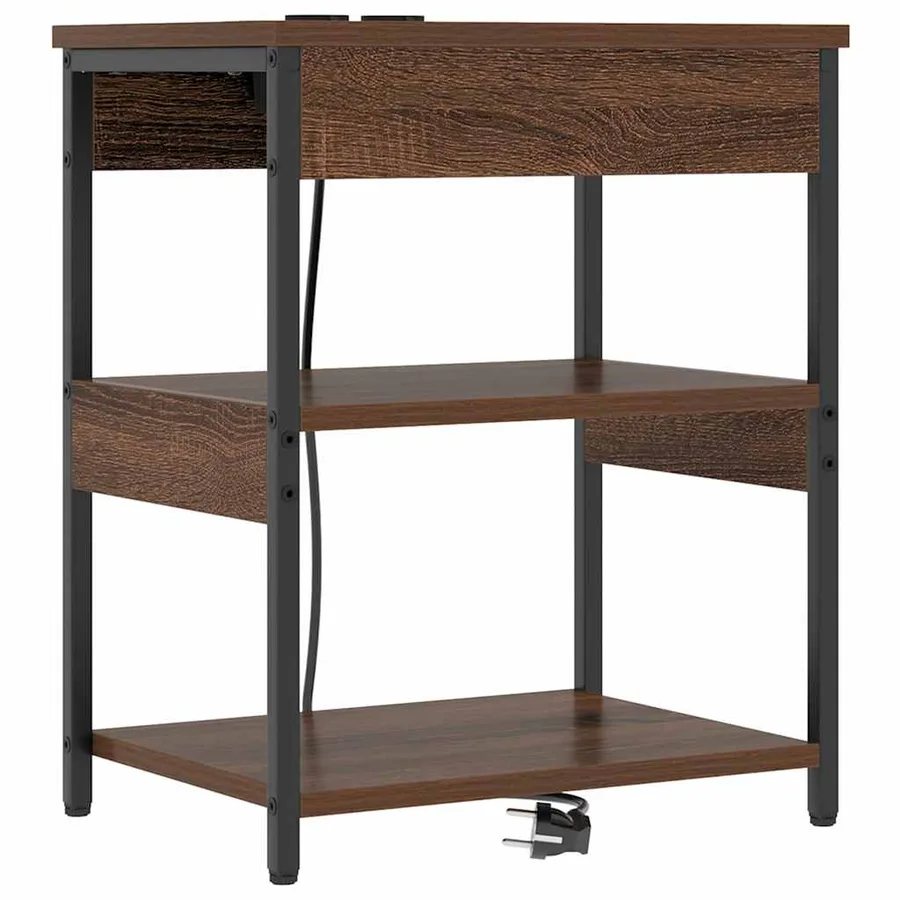 Cabinet de chevet 2 pcs Chêne brun 41 x 31 x 51 cm - 5