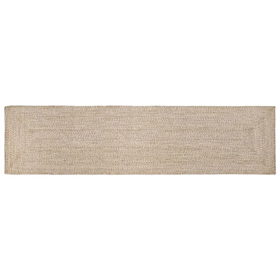 Tapis de surface Naturel et Blanc 60 x 400 cm Jute