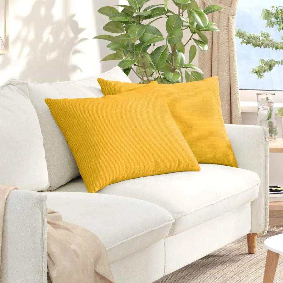 Coussins de canapé 2 pcs Jaune clair 70 x 50 cm