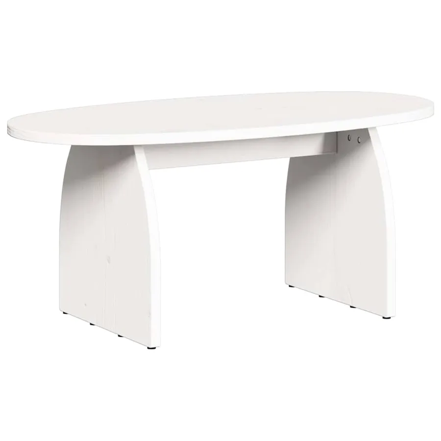 Table basse Blanc 80 x 40 x 35 cm Pin massif - 8