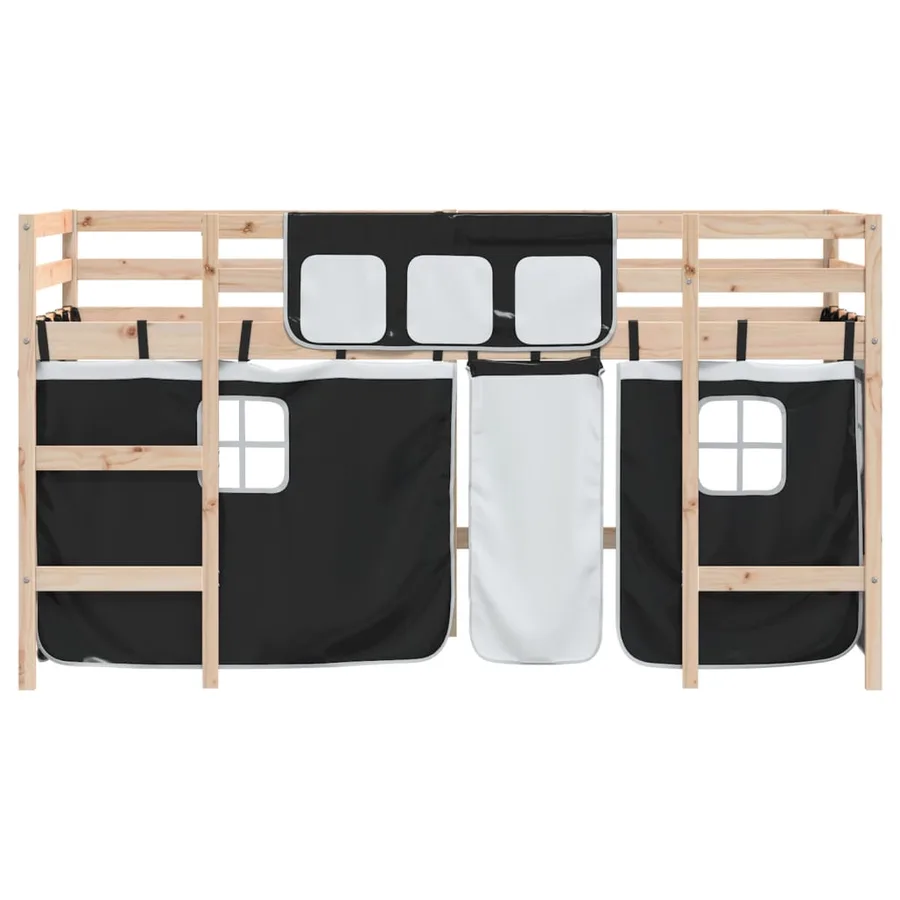 Lit mezzanine enfants avec rideaux sans matelas 90x190 cm - 5