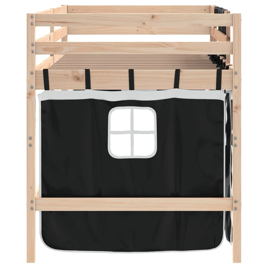 Lit mezzanine enfants avec rideaux sans matelas 90x190 cm - 8