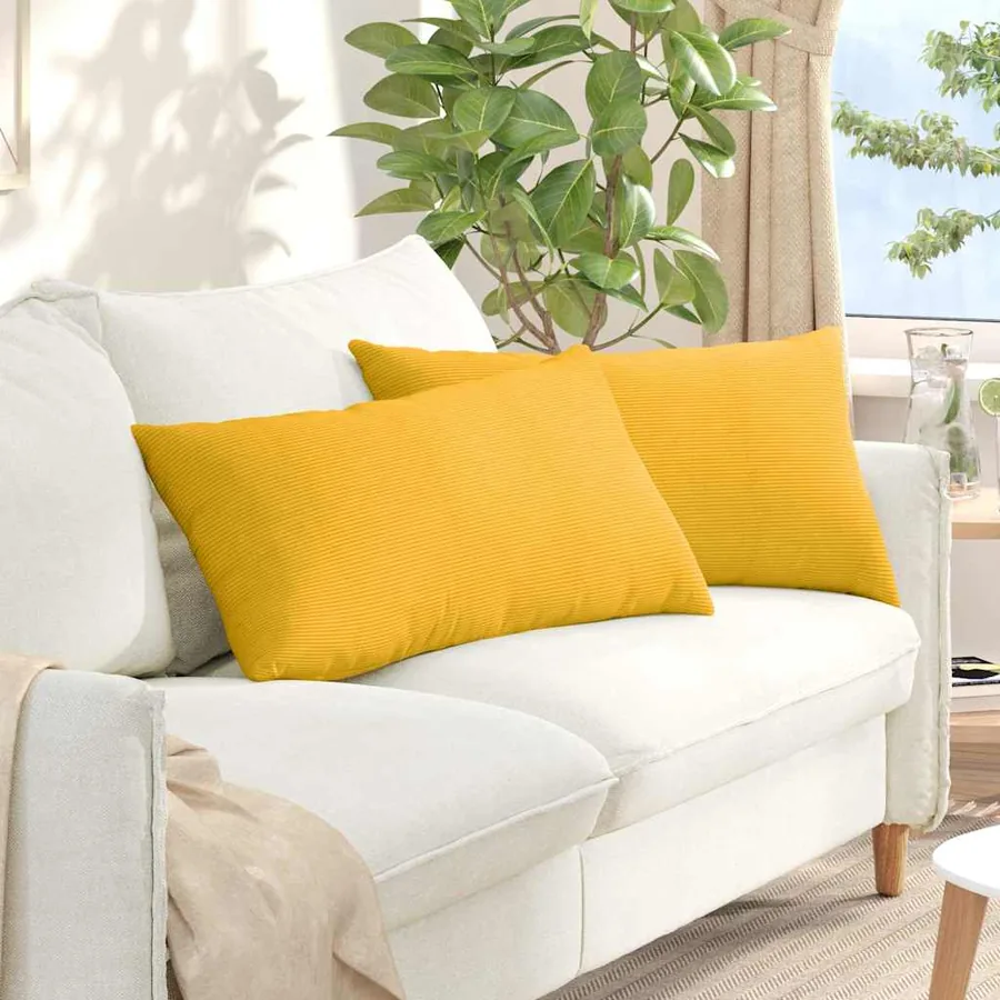 Coussins de canapé 2 pcs Jaune clair 80 x 40 cm