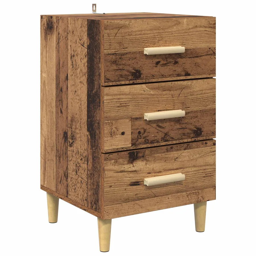 Cabinet de chevet Bois ancien 40 x 40 x 66 cm Bois d'ingénierie - 2