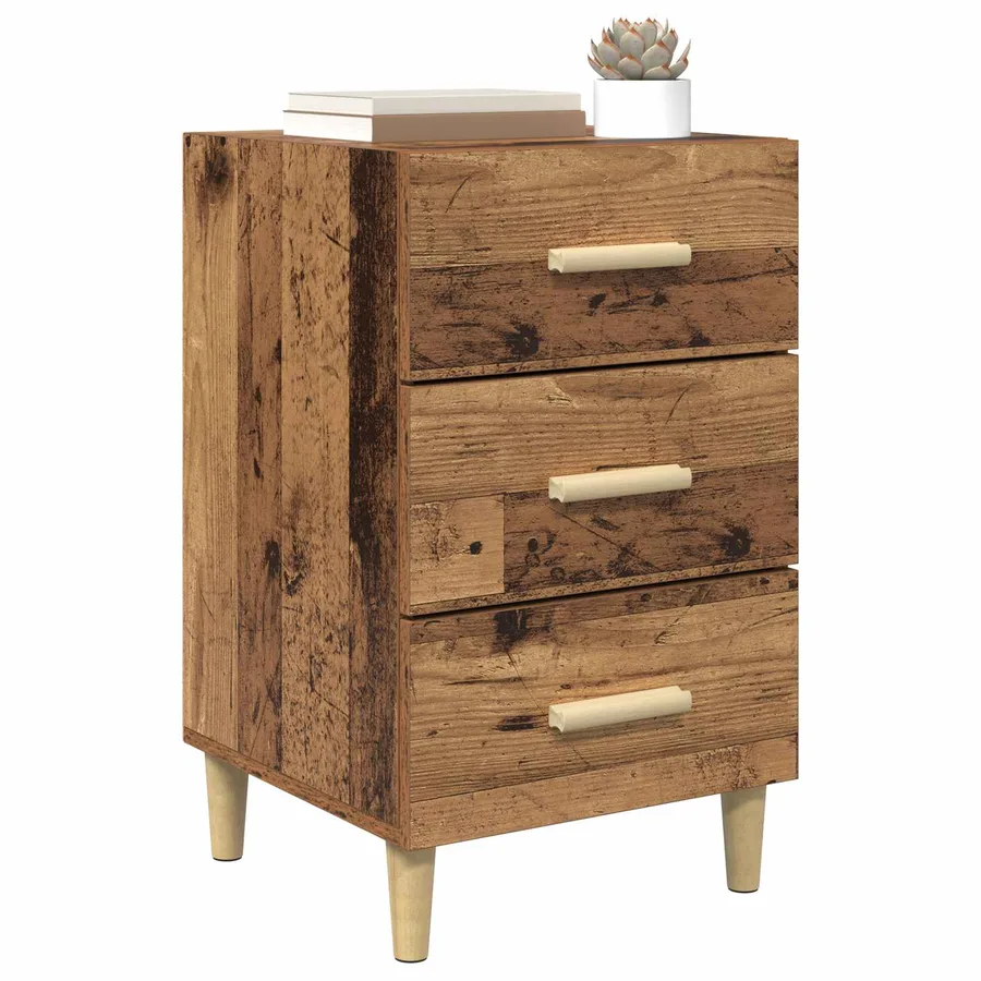 Cabinet de chevet Bois ancien 40 x 40 x 66 cm Bois d'ingénierie - 3