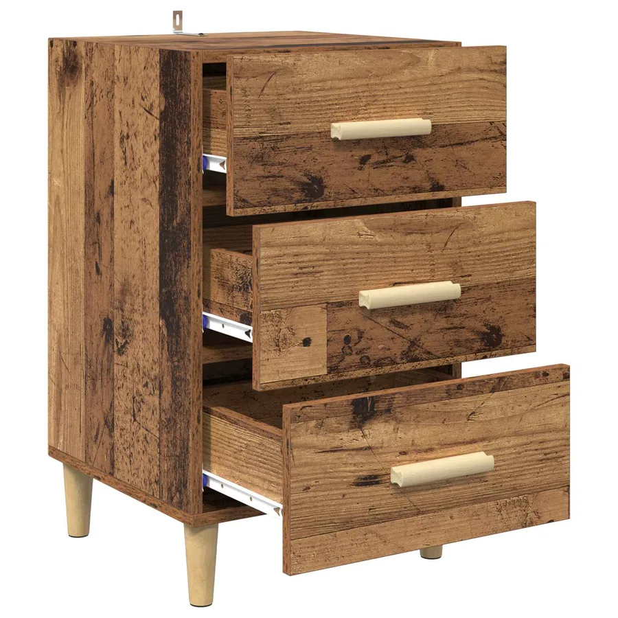 Cabinet de chevet Bois ancien 40 x 40 x 66 cm Bois d'ingénierie - 5