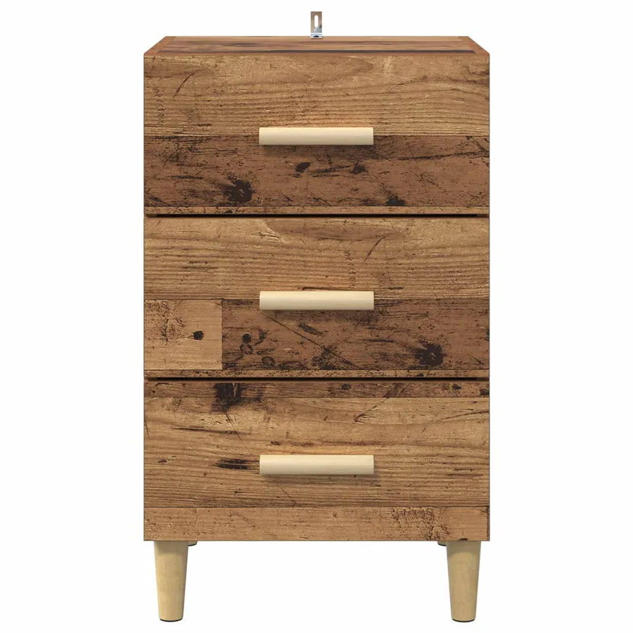Cabinet de chevet Bois ancien 40 x 40 x 66 cm Bois d'ingénierie - 6