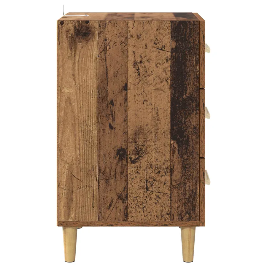 Cabinet de chevet Bois ancien 40 x 40 x 66 cm Bois d'ingénierie - 7