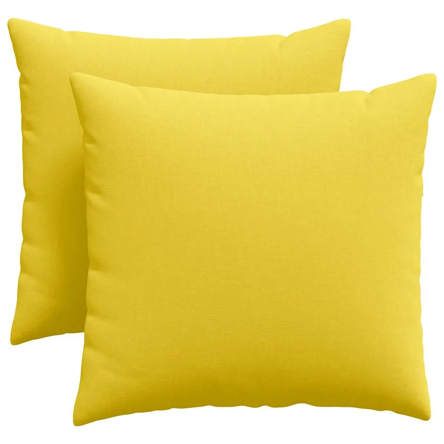 Coussins de canapé 2 pcs Jaune clair 45 x 45 cm tissu - 2