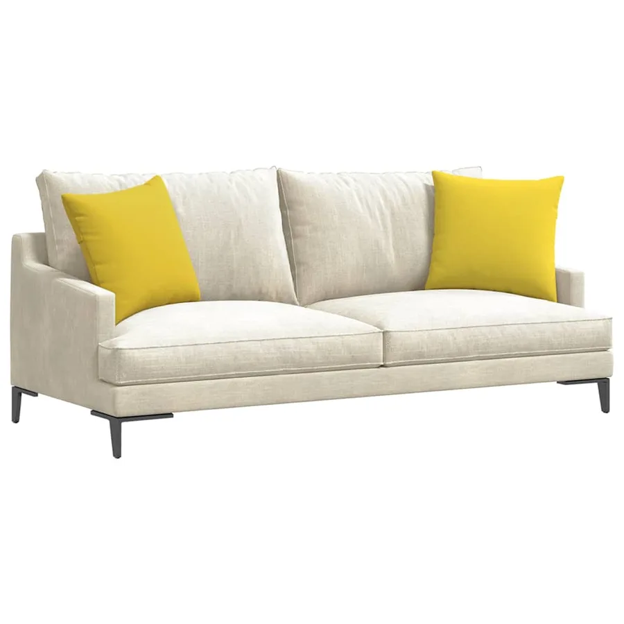 Coussins de canapé 2 pcs Jaune clair 45 x 45 cm tissu - 3
