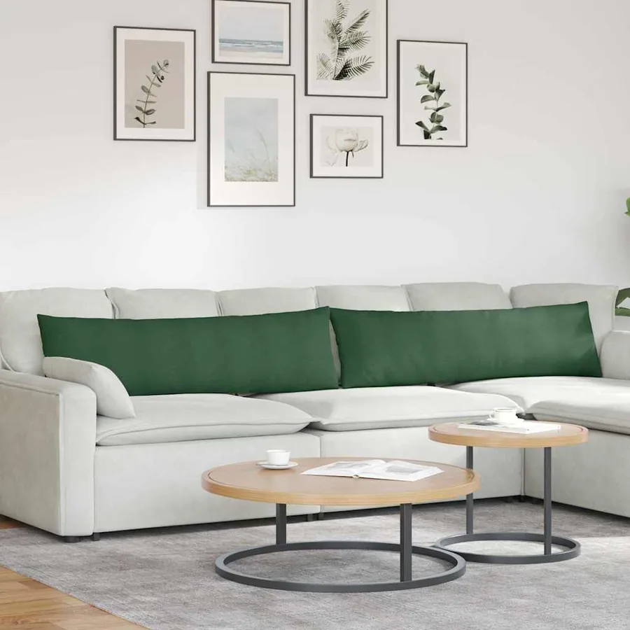 Coussins de canapé 2 pcs Vert foncé 145 x 40 cm