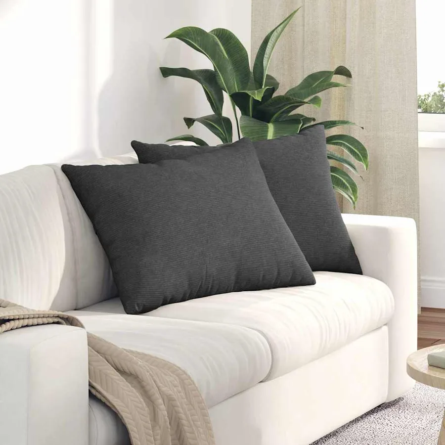 Coussins de canapé 2 pcs Gris foncé 70 x 50 cm