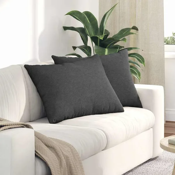Coussins de canapé 2 pcs Gris foncé 70 x 50 cm