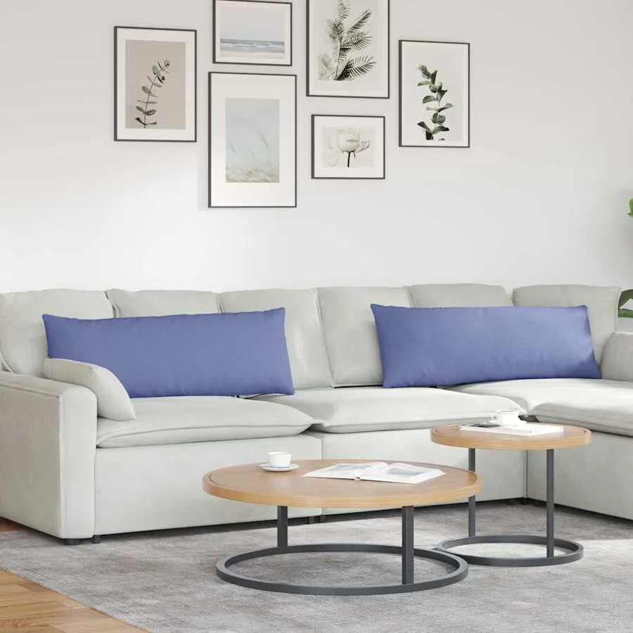Coussins de canapé 2 pcs Bleu denim 120 x 40 cm tissu