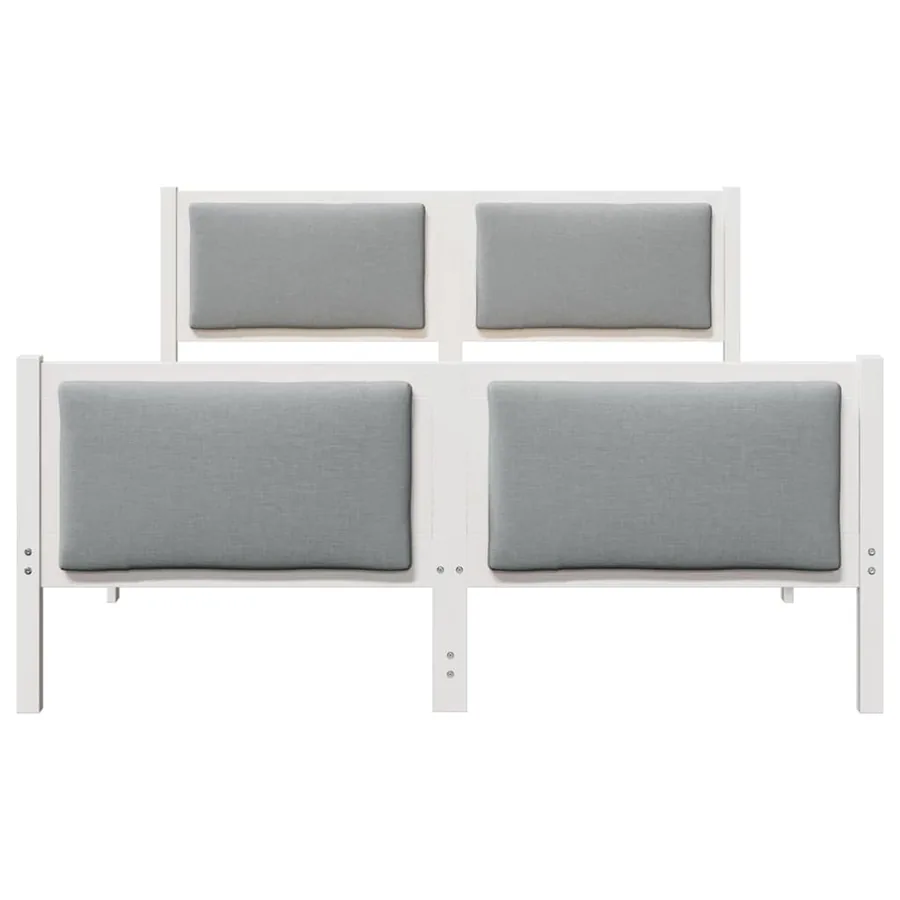 Cadre de lit avec tête de lit Gris clair 135 x 190 cm tissu - 5