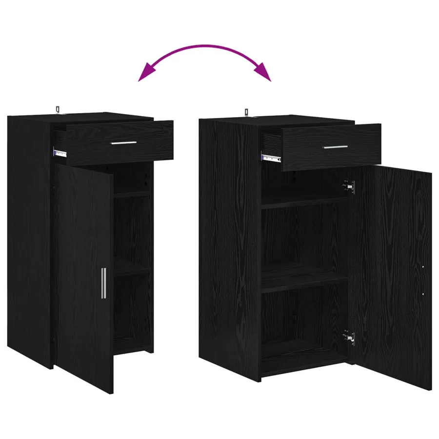 Buffet Chêne noir 45 x 42,5 x 93 cm Bois d'ingénierie - 12
