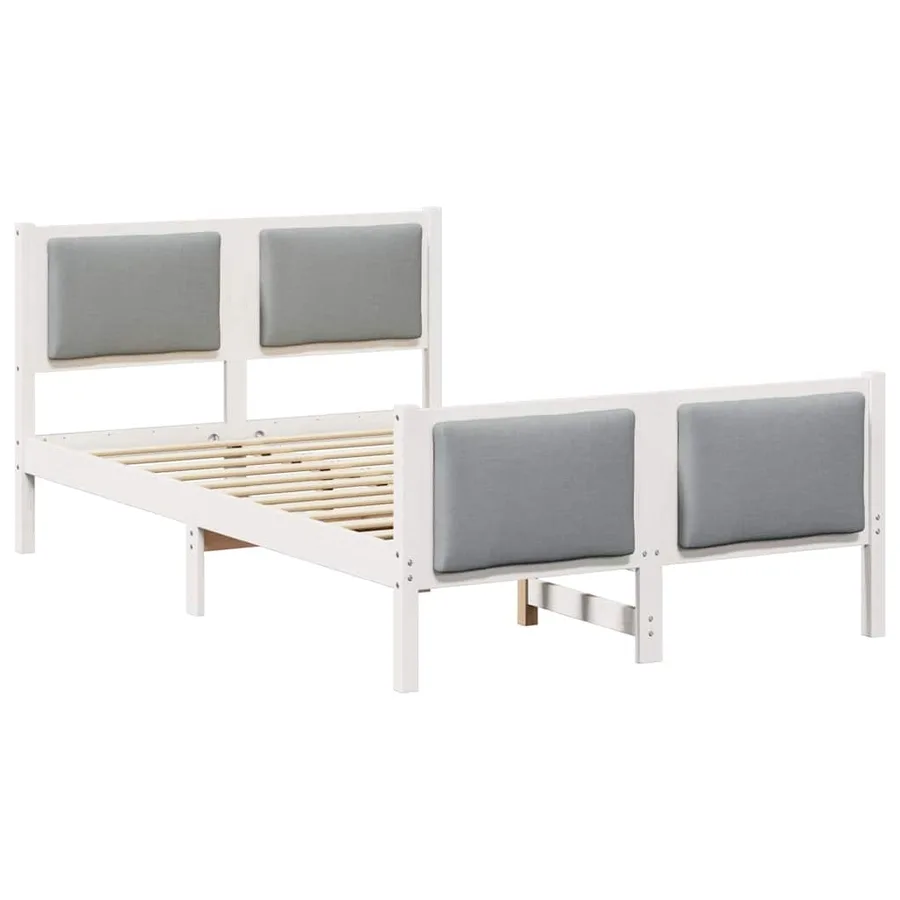 Cadre de lit avec tête de lit Gris clair 120 x 190 cm tissu - 2