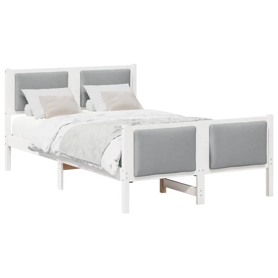 Cadre de lit avec tête de lit Gris clair 120 x 190 cm tissu - 3