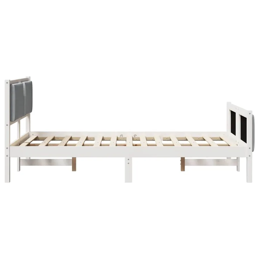 Cadre de lit avec tête de lit Gris clair 120 x 190 cm tissu - 6