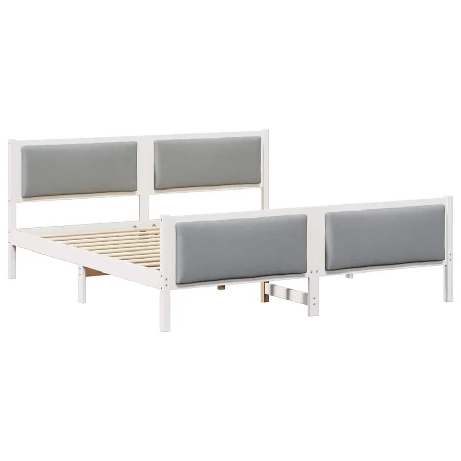 Cadre de lit avec tête de lit Gris clair 180 x 200 cm tissu - 2