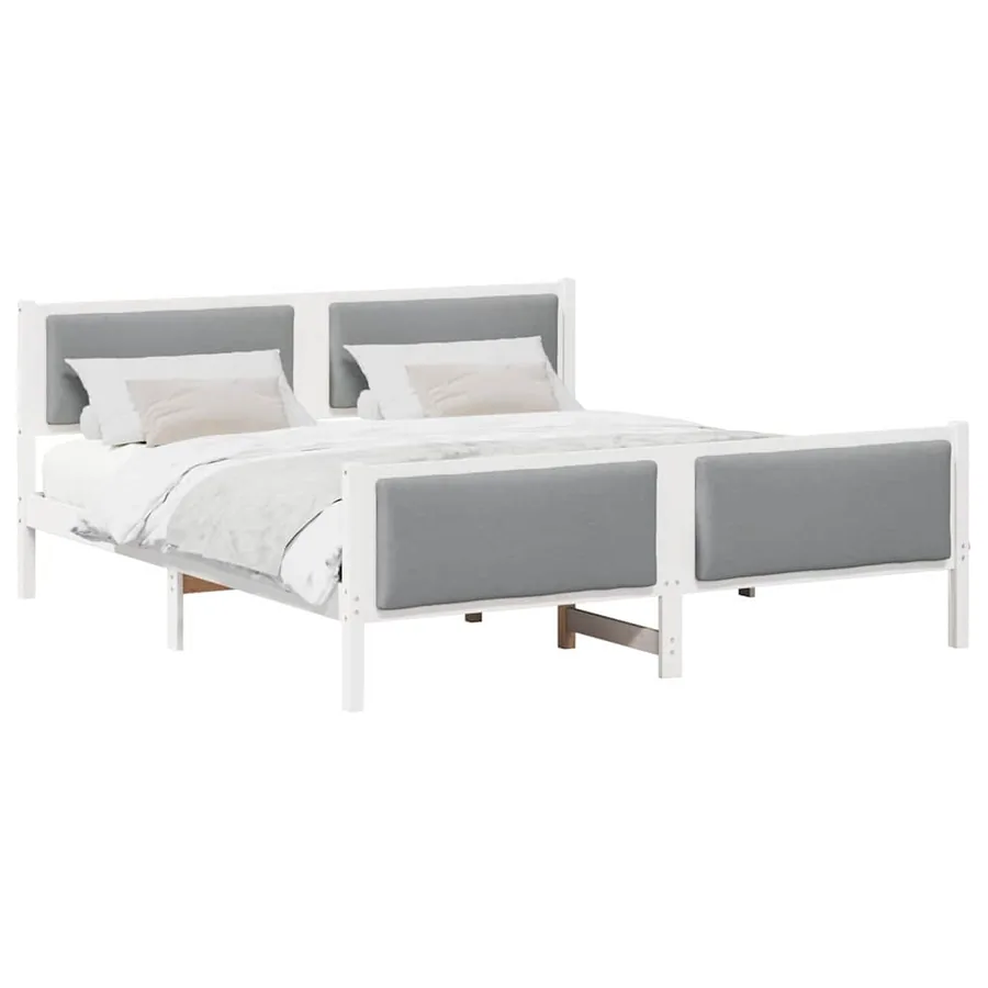 Cadre de lit avec tête de lit Gris clair 180 x 200 cm tissu - 3