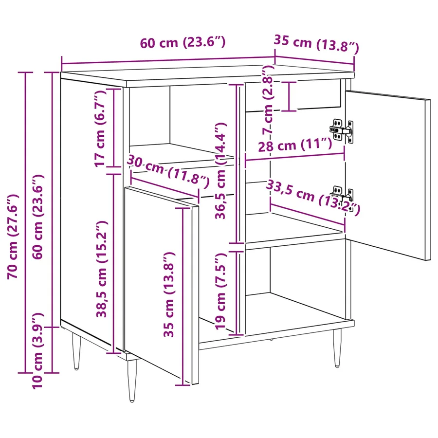 Buffets 3 pcs Bois ancien - 15