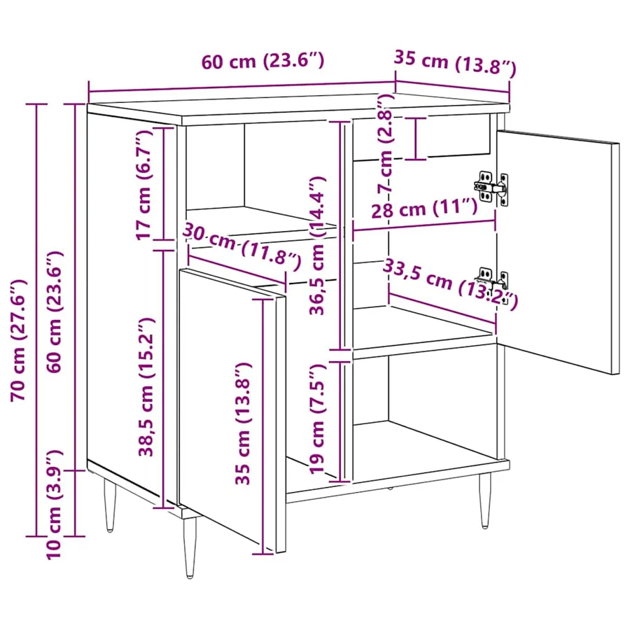 Buffets 3 pcs Bois ancien - 16
