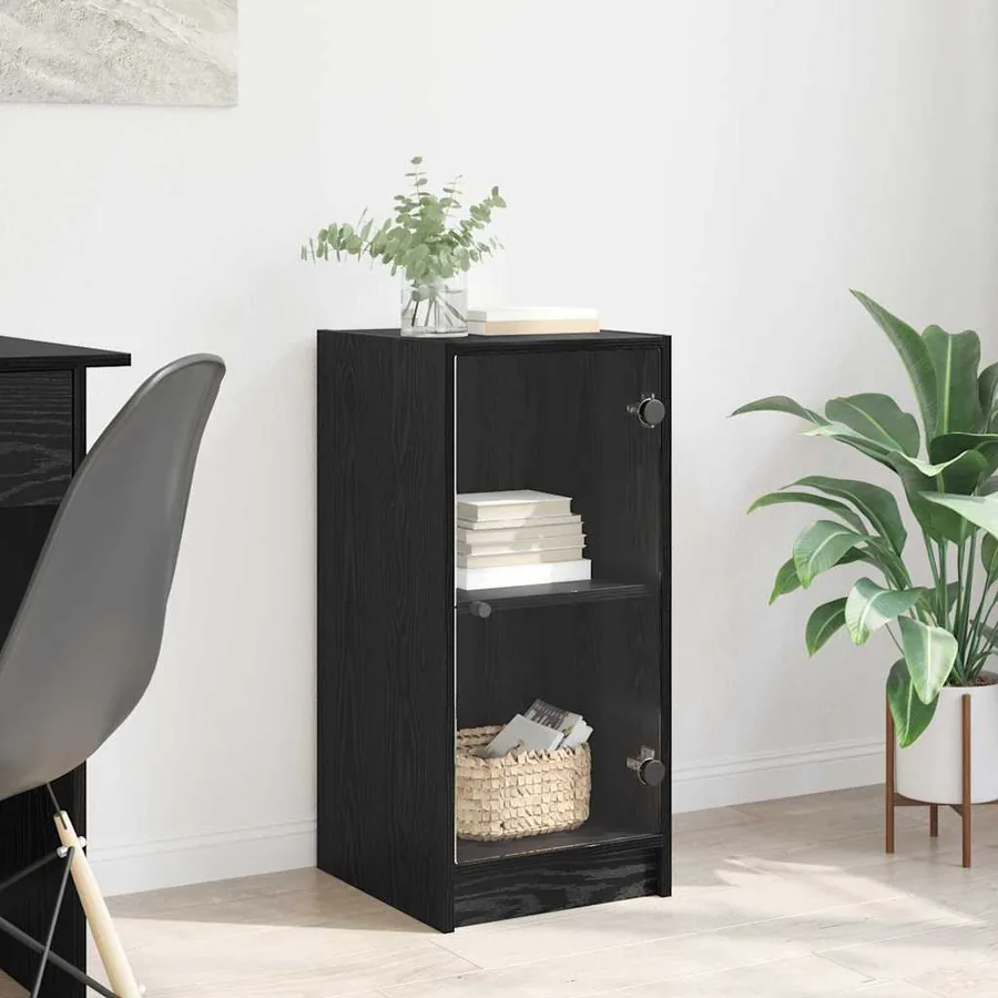 Buffet Chêne noir 35 x 37 x 76 cm Bois d'ingénierie
