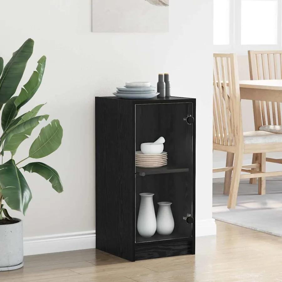 Buffet Chêne noir 35 x 37 x 76 cm Bois d'ingénierie - 4