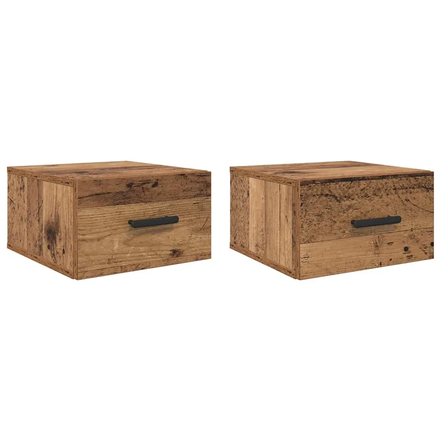 Cabinet de chevet 2 pcs Bois ancien 35 x 35 x 20 cm - 2