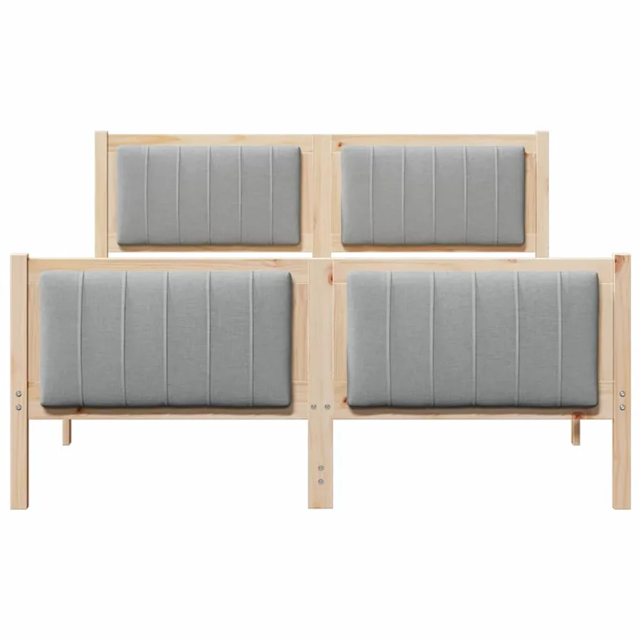 Cadre de lit avec tête de lit Marron et gris clair 135 x 190 cm - 5