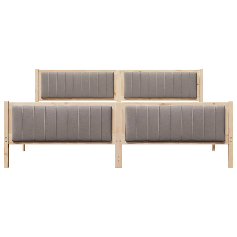 Cadre de lit Marron et taupe 200 x 200 cm Bois massif en pin - 5