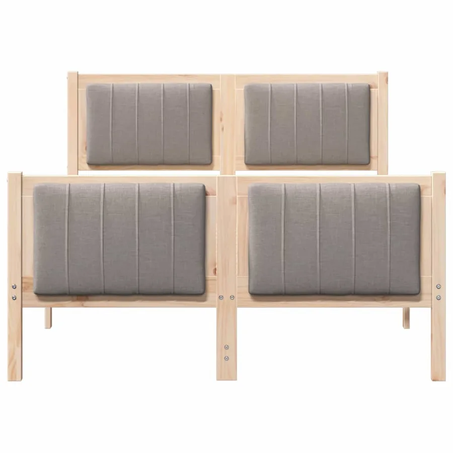Cadre de lit Marron et taupe 120 x 200 cm Bois massif en pin - 5