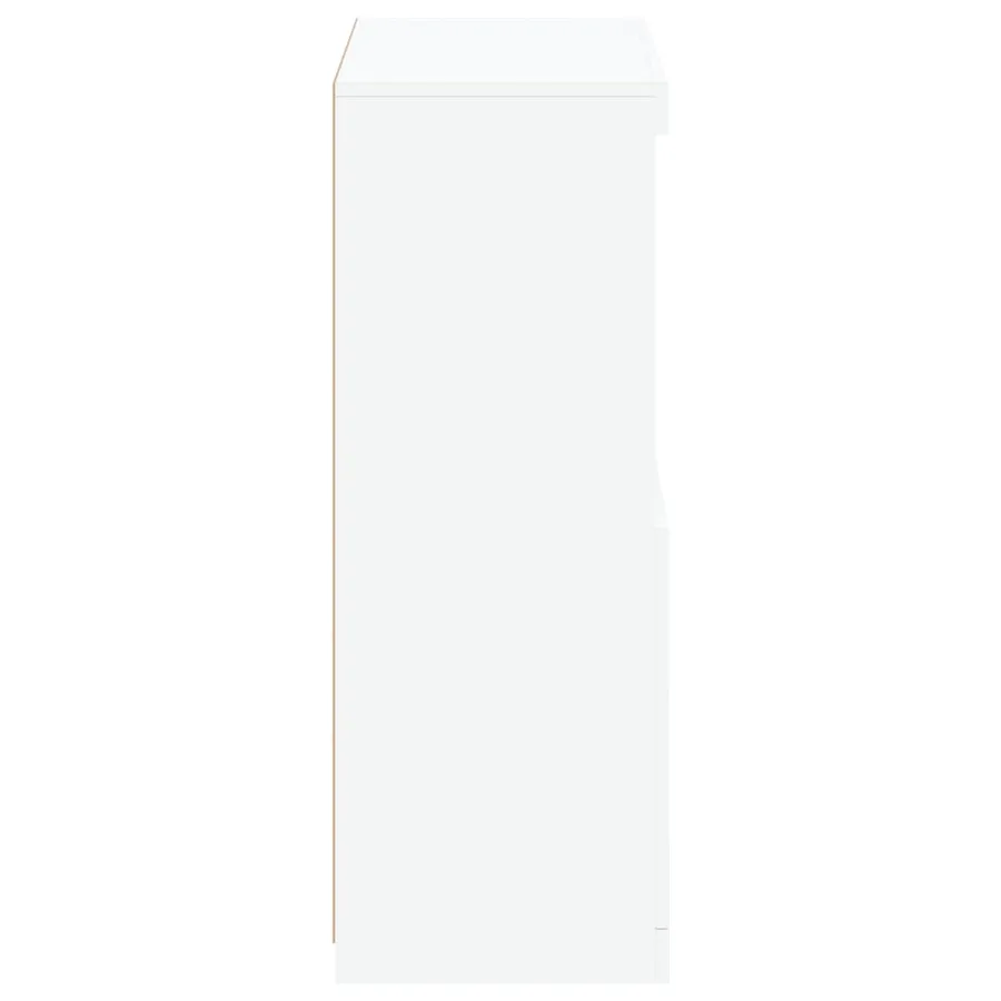 Armoire latérale avec éclairage LED blanc bois d'ingénierie - 8