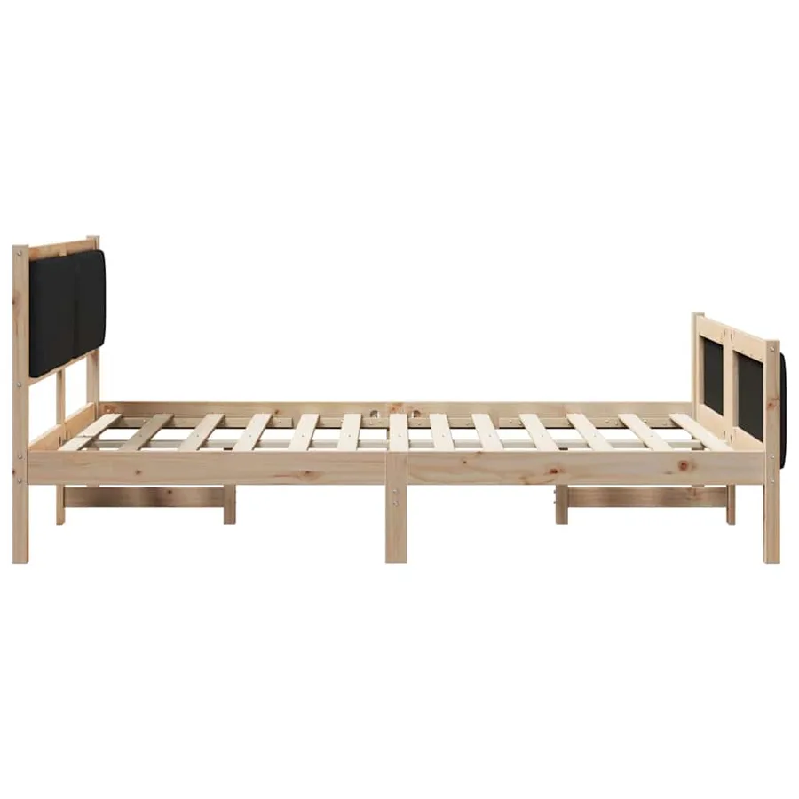Cadre de lit Marron et noir 140 x 200 cm Bois massif en pin - 6
