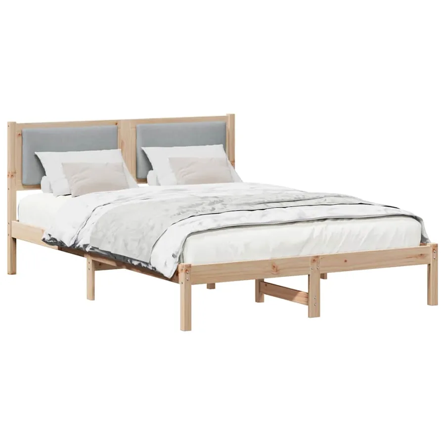 Cadre de lit Gris clair 140 x 200 cm Pin massif - 3