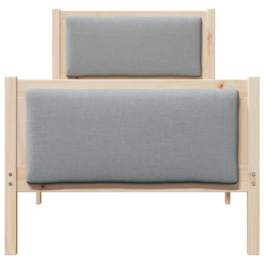 Cadre de lit avec tête de lit Gris clair 75 x 190 cm tissu - 5