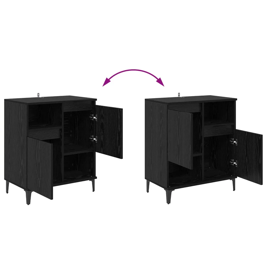 Buffet Chêne noir 60 x 35 x 70 cm Bois d'ingénierie - 11