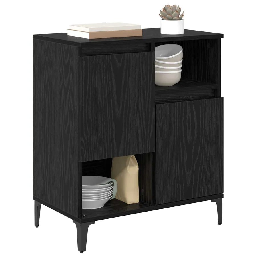 Buffet Chêne noir 60 x 35 x 70 cm Bois d'ingénierie - 3
