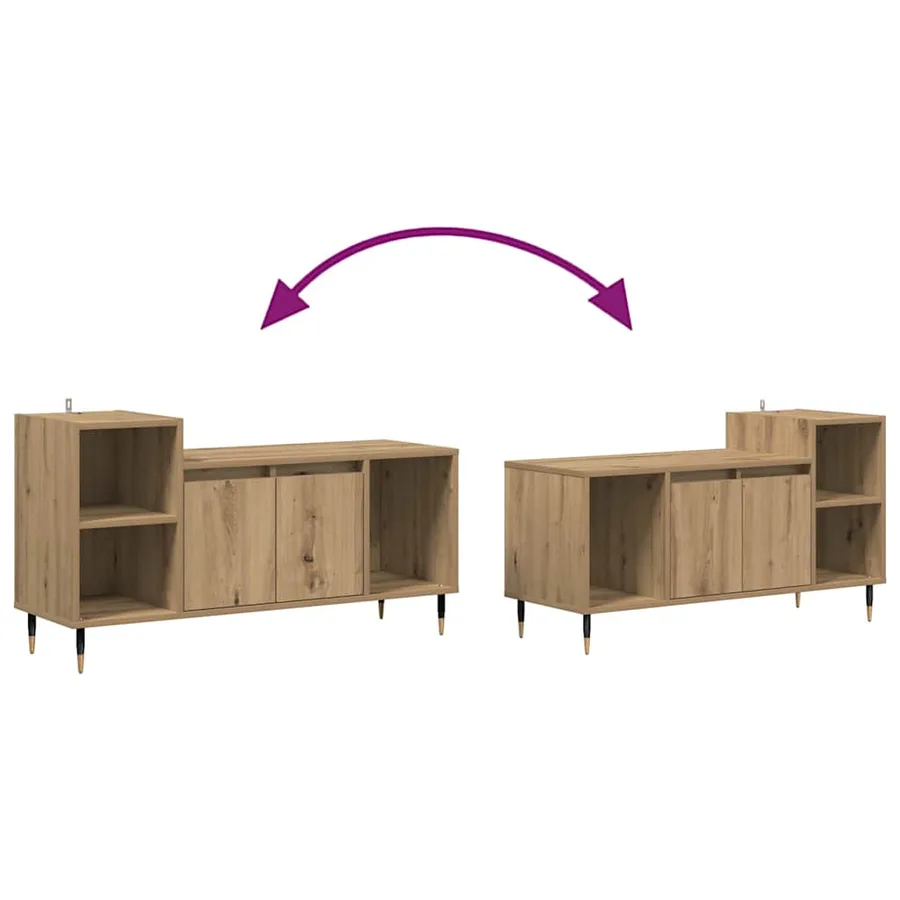 Meuble TV 100 x 35 x 55 cm Chêne artisanal Bois d'ingénierie - 8