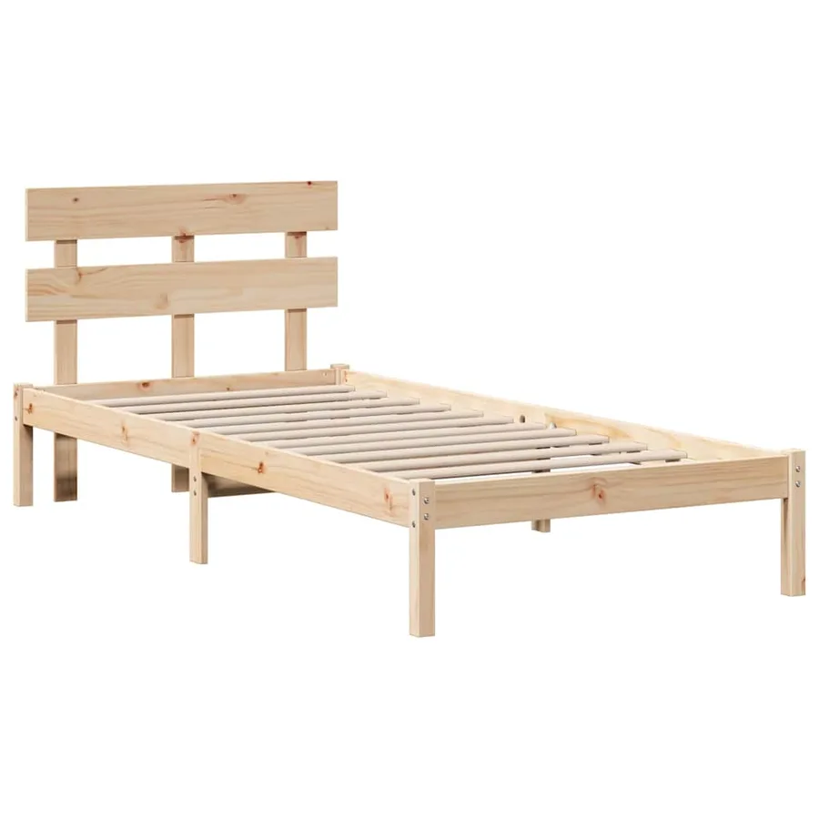 Cadre de lit Marron 100 x 200 cm Bois de pin massif - 4