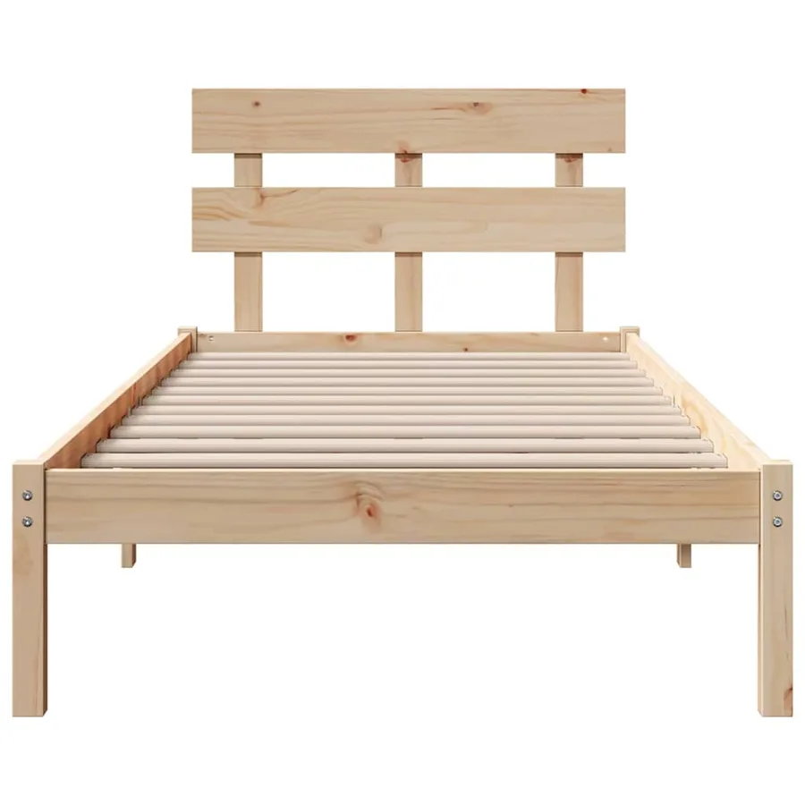 Cadre de lit Marron 100 x 200 cm Bois de pin massif - 5
