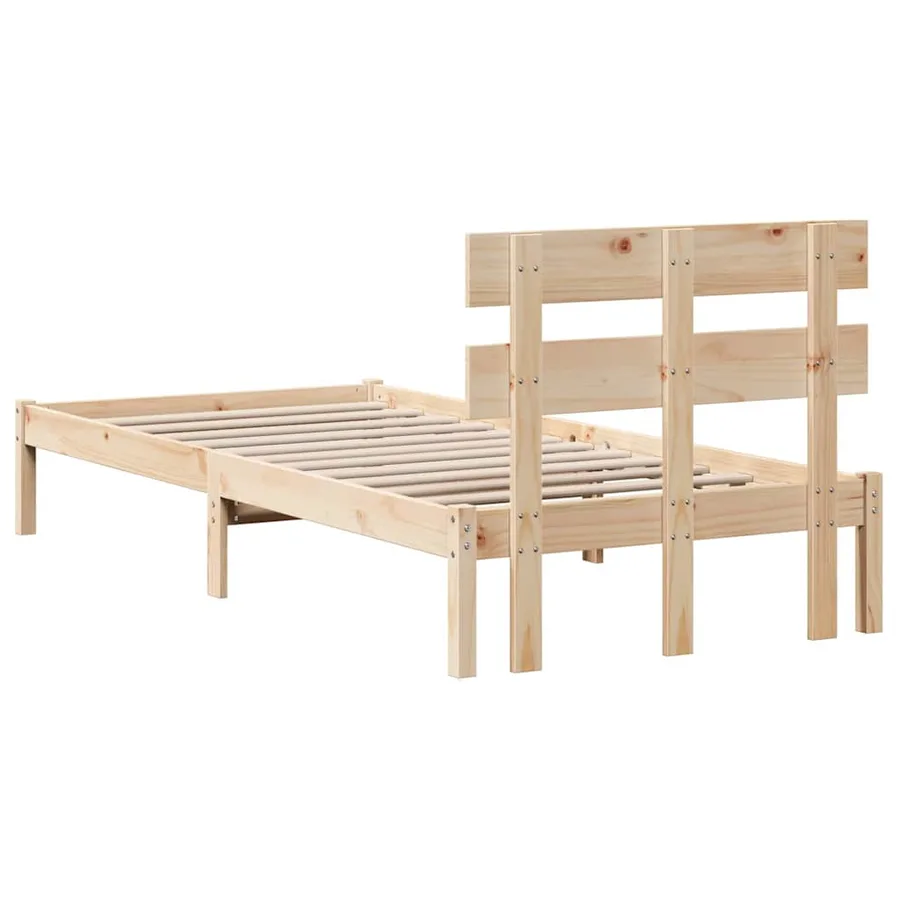 Cadre de lit Marron 100 x 200 cm Bois de pin massif - 7