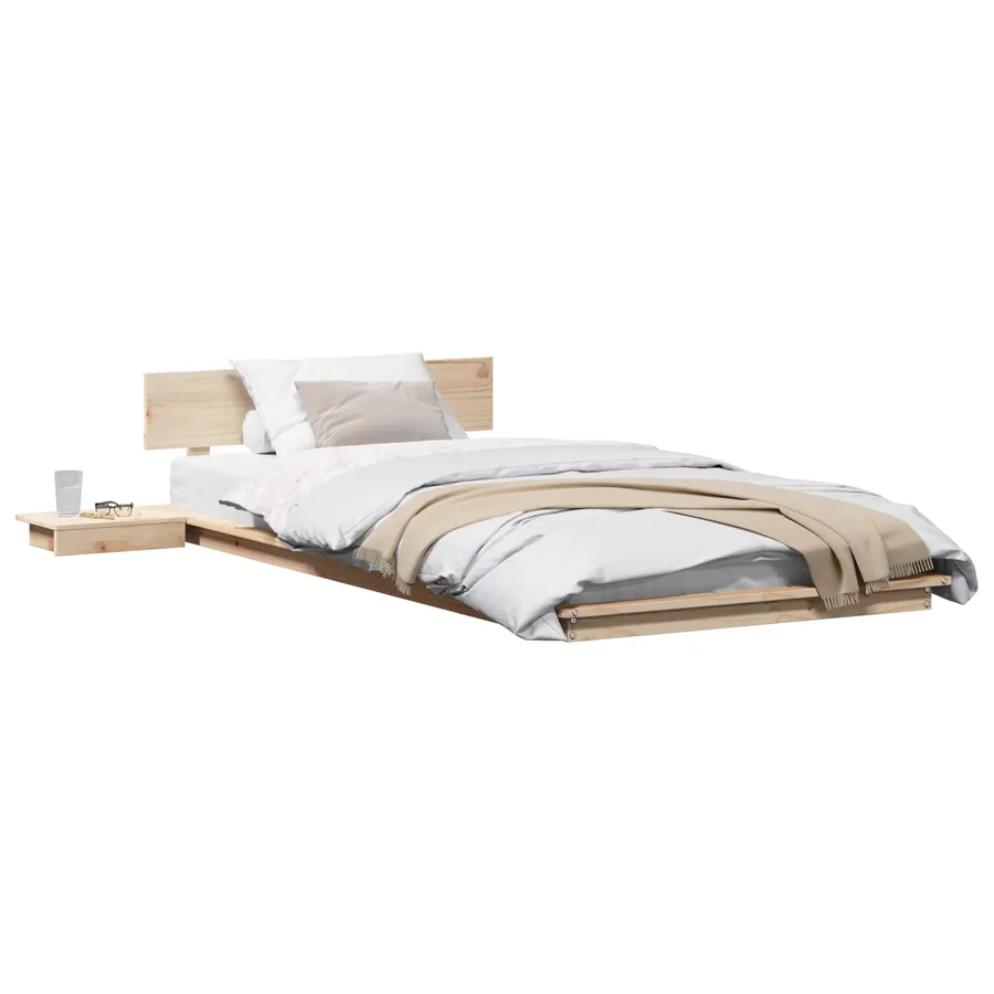 Cadre de lit Marron 100 x 200 cm bois - 2