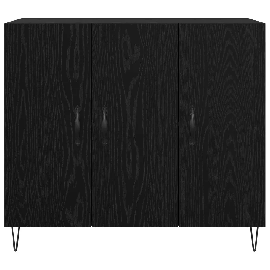 Buffet Chêne noir 90 x 32,5 x 80 cm Bois d'ingénierie - 6