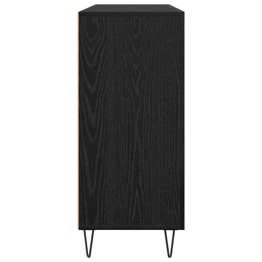 Buffet Chêne noir 90 x 32,5 x 80 cm Bois d'ingénierie - 7