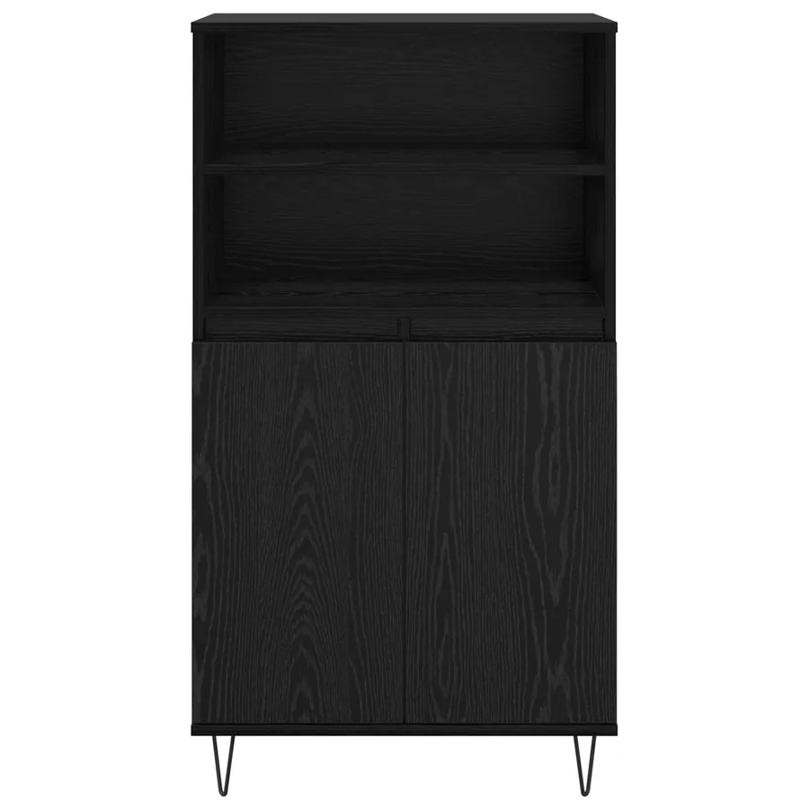 Haut Armoire Noir 60 x 36 x 110 cm Bois d'ingénierie - 6