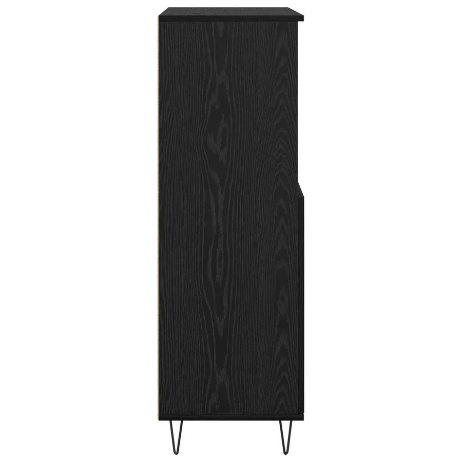 Haut Armoire Noir 60 x 36 x 110 cm Bois d'ingénierie - 7