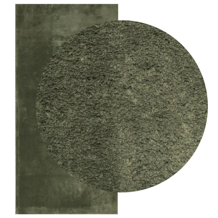 Tapis HUARTE à poils courts doux lavable vert forêt 100x200 cm - 3